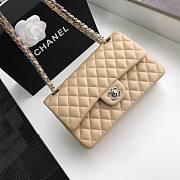Chanel Flap Bag Lambskin Beige Silver 25cm - 4