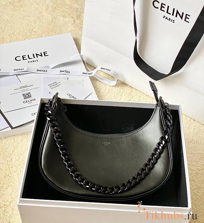 Celine Medium Ava Chain in Smooth Calfskin Black 25x12x9cm - 1