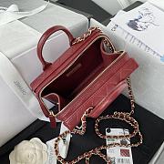 Chanel Vanity Case Calfskin & Gold-Tone Metal Red 15x20.5x10.5cm - 5