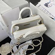 Chanel Vanity Case Calfskin & Gold-Tone Metal White 15x20.5x10.5cm - 5