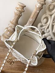 Chanel Bucket Bag White Caviar Gold 20cm - 2