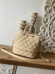 Chanel Bucket Bag Beige Caviar Gold 20cm - 5