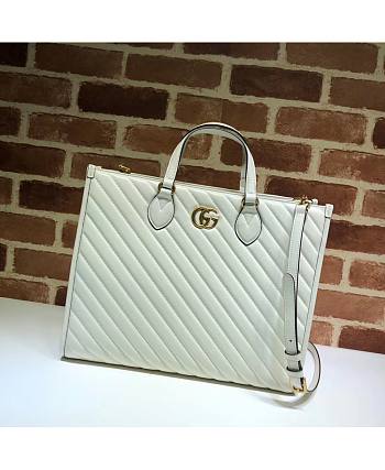 Gucci GG Marmont Medium Tote Bag White 35x28x14cm