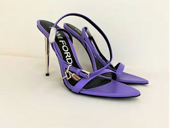 Tom ford Lock Leather Stiletto Sandals Purple 10.5cm