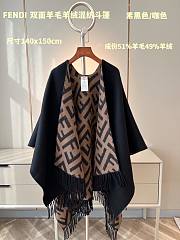 Fendi Multicolour Wool And Cashmere Poncho 140x150 - 5