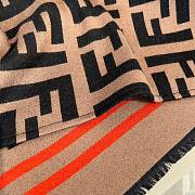 Fendi FF Poncho Multicolor Wool and Silk Poncho Brown 140x140cm - 6