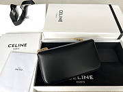 Celine Chain Shoulder Bag Triomphe Black 20.5x10.5x4cm - 4