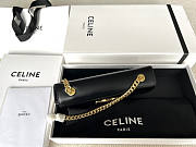 Celine Chain Shoulder Bag Triomphe Black 20.5x10.5x4cm - 3