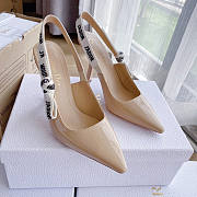 Dior J'Adior Slingback Pump Patent Calfskin High Heels Nude 9.5cm - 5