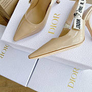 Dior J'Adior Slingback Pump Patent Calfskin High Heels Nude 9.5cm - 2