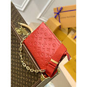 Louis Vuitton LV Puffy Lambskin Coussin PM Bag Red 26x20x12cm - 1