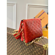 Louis Vuitton LV Puffy Lambskin Coussin PM Bag Red 26x20x12cm - 6
