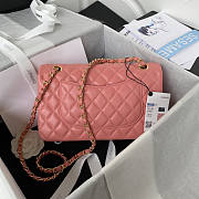 Chanel Lambskin & Gold-Tone Metal Bright Pink 25x15x6cm - 6