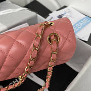 Chanel Lambskin & Gold-Tone Metal Bright Pink 25x15x6cm - 5