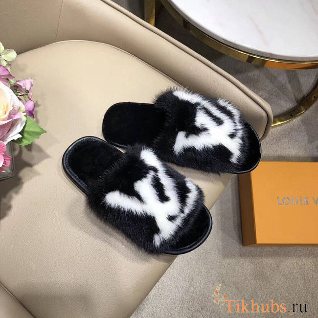 LV Homey mink Flat Slippers Black - 1