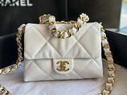 Chanel Small Flap Bag Lambskin White 20.5x15x8cm - 1