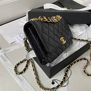 Chanel Wallet On Chain Black Caviar Gold 19x12x3.5cm - 6