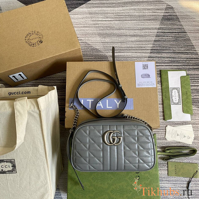 Gucci Marmont GG Small Shoulder Bag Grey 24x12x7cm - 1