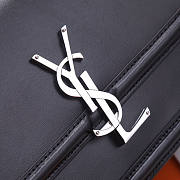 YSL Solferino Medium Leather Crossbody Bag Black 23x16x6cm - 3