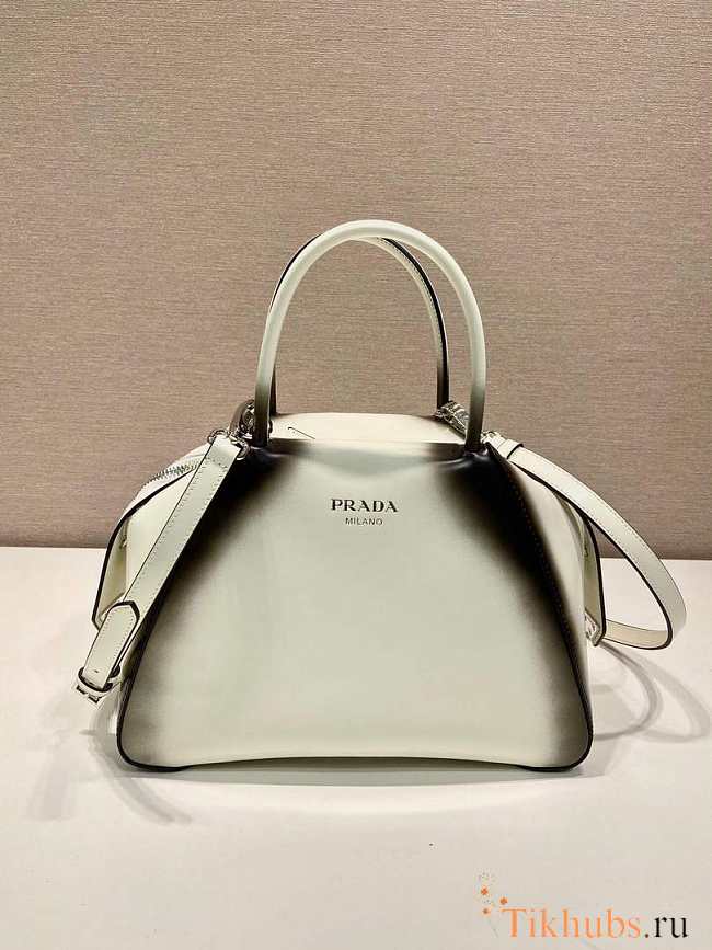 Prada Small Brushed Leather Prada Supernova Handbag White 25.5x13.5x18cm - 1