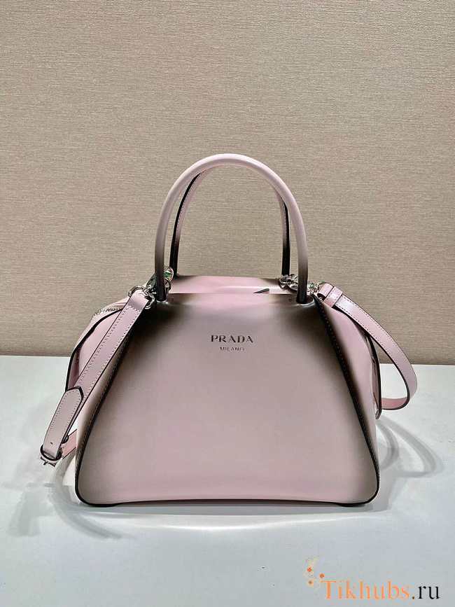 Prada Small Brushed Leather Prada Supernova Handbag Pink 25.5x13.5x18cm - 1