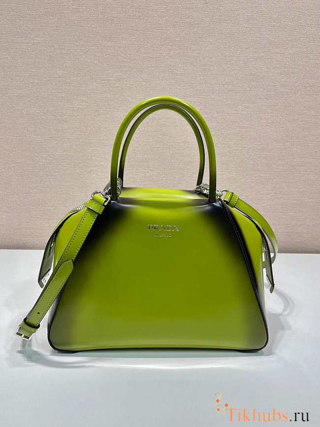 Prada Small Brushed Leather Prada Supernova Handbag Green 25.5x13.5x18cm - 1