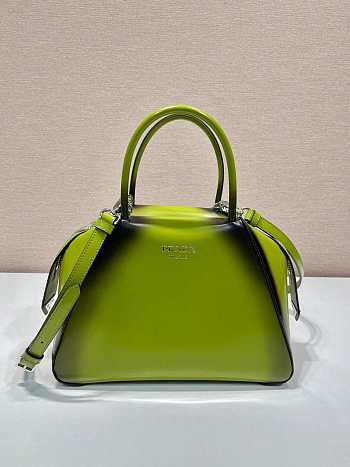 Prada Small Brushed Leather Prada Supernova Handbag Green 25.5x13.5x18cm