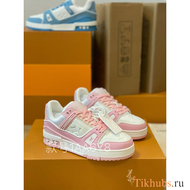 Louis Vuitton LV Trainer Sneaker Low White Pink - 1