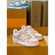 Louis Vuitton LV Trainer Sneaker Low White Pink - 1