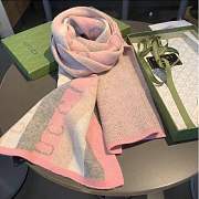 Gucci Stripe Wool Scarf Pink - 1