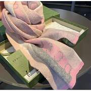 Gucci Stripe Wool Scarf Pink - 5