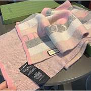 Gucci Stripe Wool Scarf Pink - 2