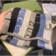 Gucci Stripe Wool Scarf Blue - 4