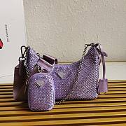 Prada Re-Edition 2005 Satin Bag Purple 22x18x6.5cm - 1