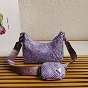 Prada Re-Edition 2005 Satin Bag Purple 22x18x6.5cm - 5