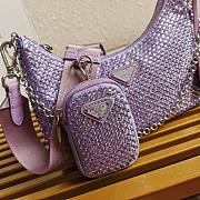 Prada Re-Edition 2005 Satin Bag Purple 22x18x6.5cm - 3