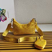 Prada Re-Edition 2005 Satin Bag Yellow 22x18x6.5cm - 4