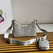 Prada Re-Edition 2005 Satin Bag Grey 22x18x6.5cm - 4