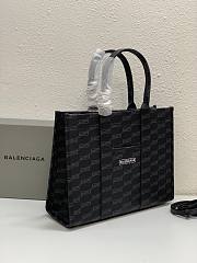 Balenciaga Medium Tote Bag Coated Canvas in Black 35x13x27cm - 6