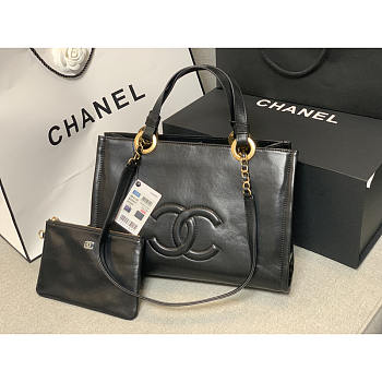 Chanel 22 Calfskin Tote Bag Large Black 39x29x15cm