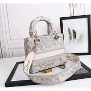 Dior Medium Lady D-Lite Handbag Grey 24x20x11cm - 6