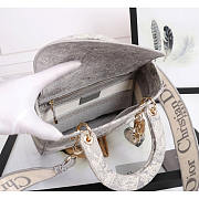 Dior Medium Lady D-Lite Handbag Grey 24x20x11cm - 4