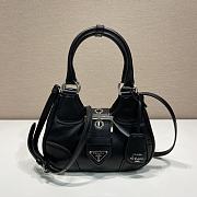 Prada Moon Re-Nylon and Leather Bag Black 22.5x16x7.5cm - 1