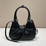 Prada Moon Re-Nylon and Leather Bag Black 22.5x16x7.5cm - 2