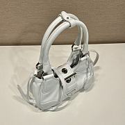 Prada Moon Re-Nylon and Leather Bag White 22.5x16x7.5cm - 4