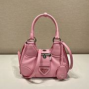 Prada Moon Re-Nylon and Leather Bag Pink 22.5x16x7.5cm - 1