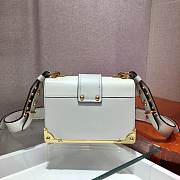 Prada Cahier Leather Bag White 20x14.5x7cm - 6