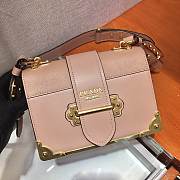 Prada Cahier Leather Bag Pink 20x14.5x7cm - 2