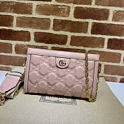 Gucci GG Matelassé Leather Shoulder Bag Pink 26x17.5x8cm  - 1