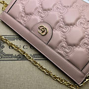 Gucci GG Matelassé Leather Shoulder Bag Pink 26x17.5x8cm  - 4